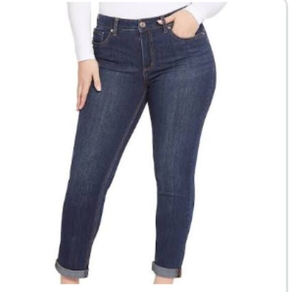 SEVEN7 Weekend Slim Fit Ankle Length Jeans Size 16 Raw Hem Inseam 28" - Picture 1 of 10